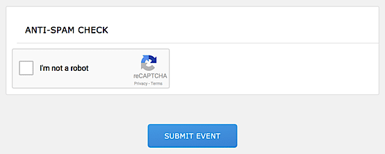 reCAPTCHA activated on a Community Events form