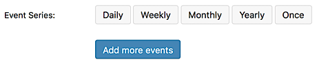 Options for recurring event types in Events Calendar PRO